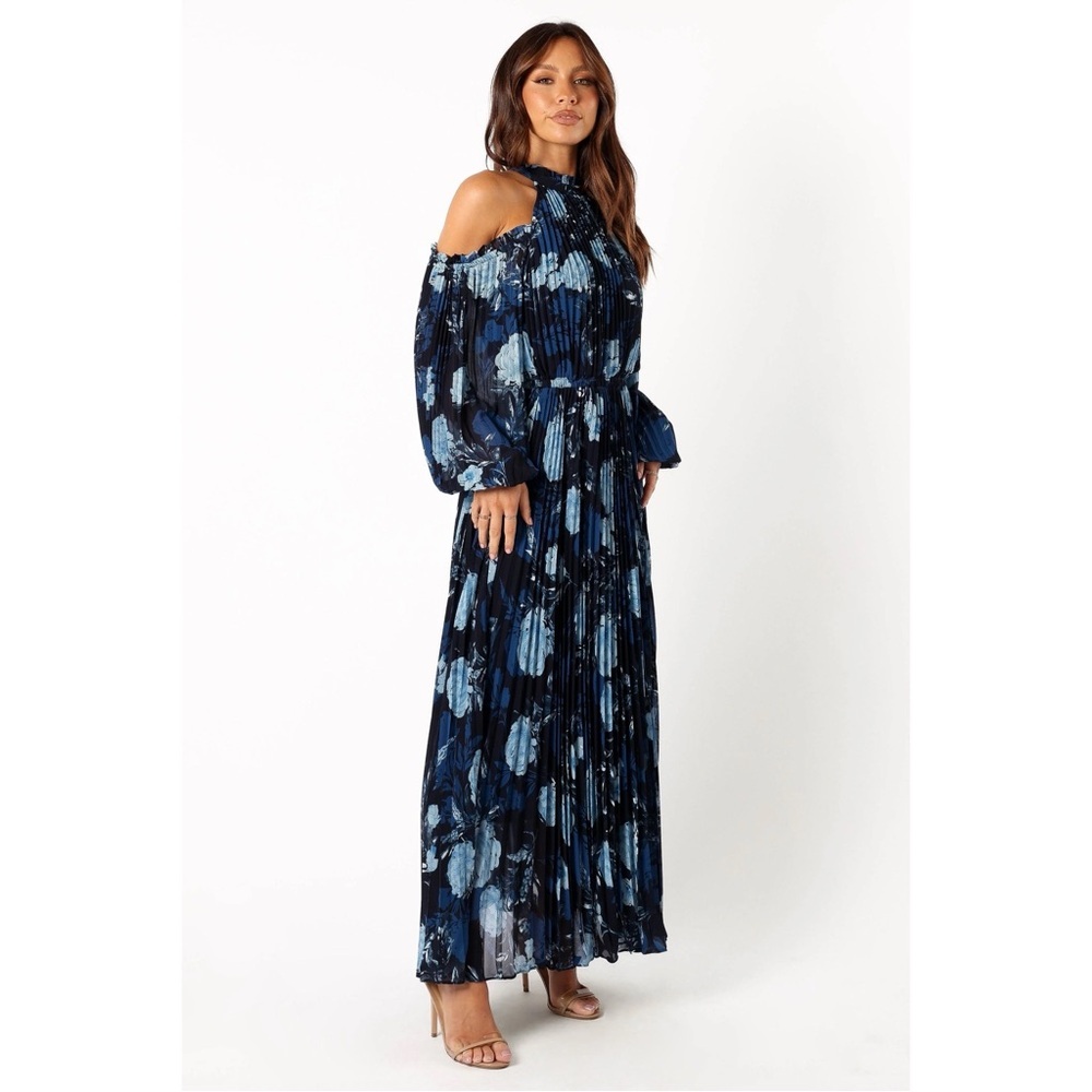Petal & Pup Maxi Dress Blue Floral XS Pleated